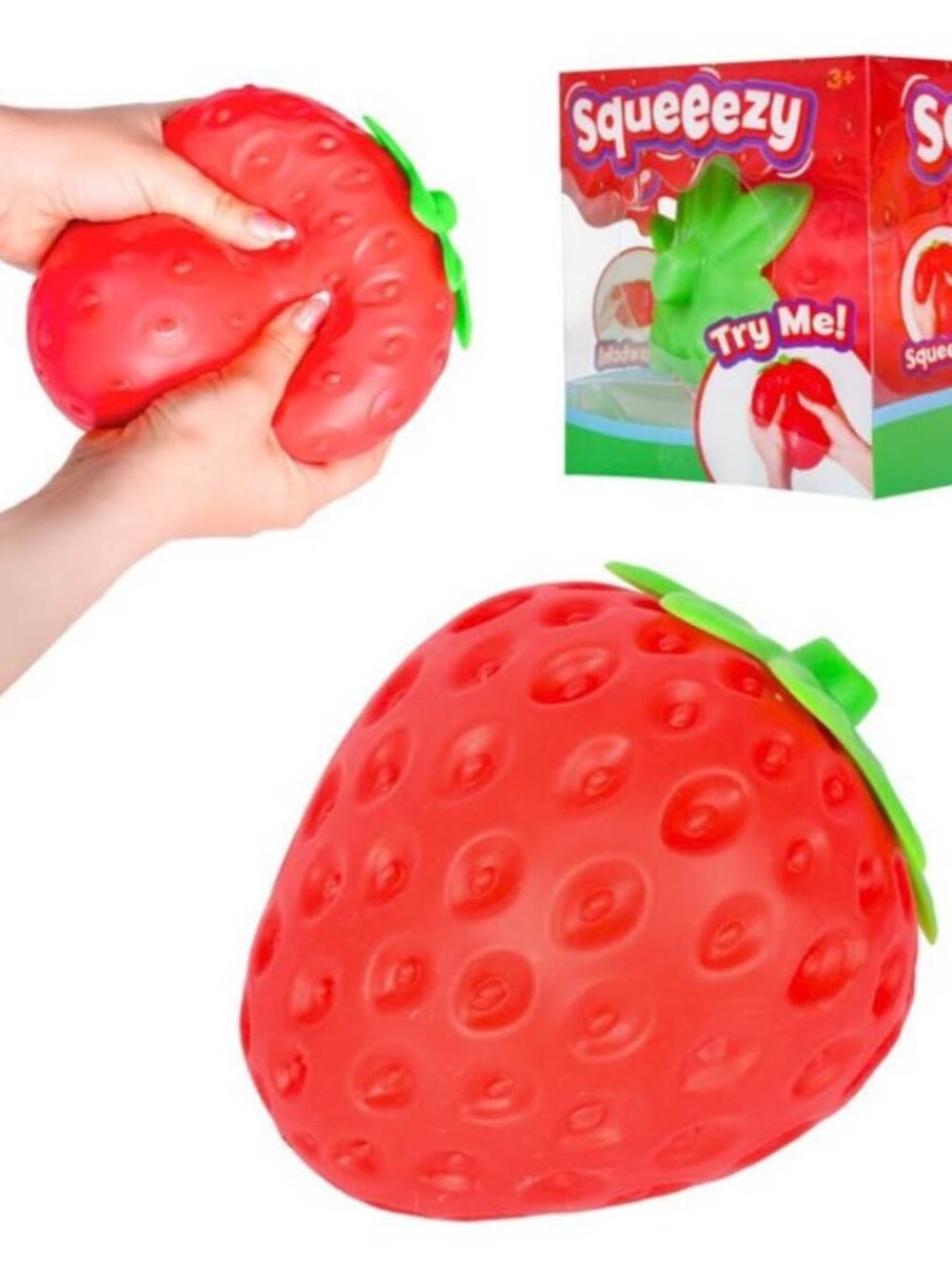 NEW Sunny Days Squeeze Strawberry Jumbo Size Squeeze Poke Stretch Stress Ball